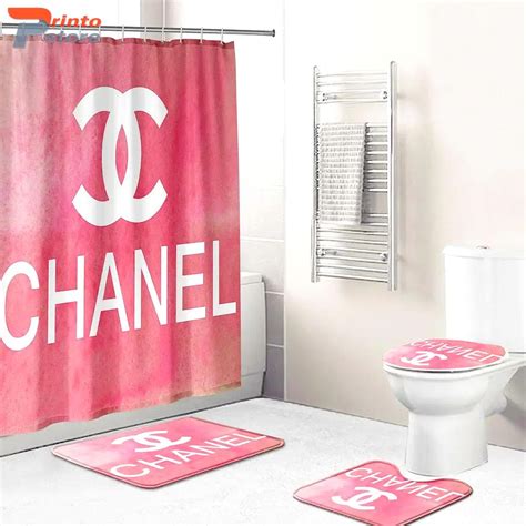 white chanel shower curtain|ebay Chanel shower curtain.